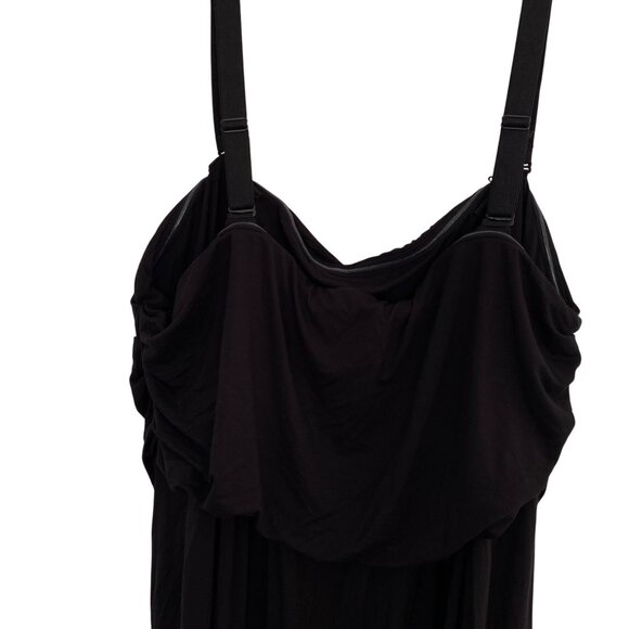 Lane Bryant Black Adjustable Straps Draped Maxi Dress Plus size 26/28 - Picture 4 of 8